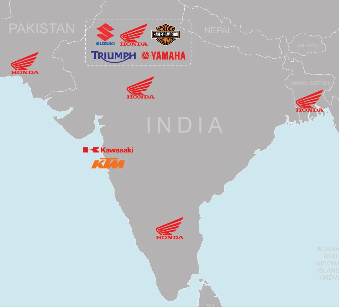 South Asia motorcycle factories